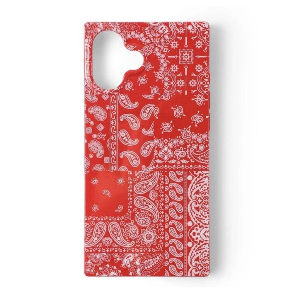 Hello Lux Red Bandana Square iPhone Case - 16 Plus